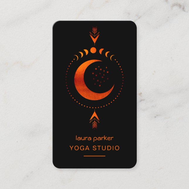 Carte De Visite Phases de lune Crescent Mystique Holistique Tarot  (Devant)