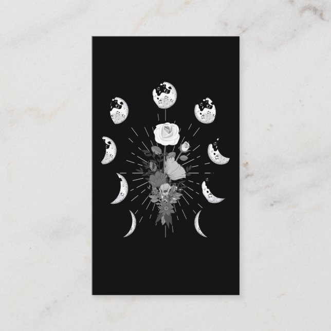 Carte De Visite Phases gothiques Rose Lune Crescent de cuisine (Devant)