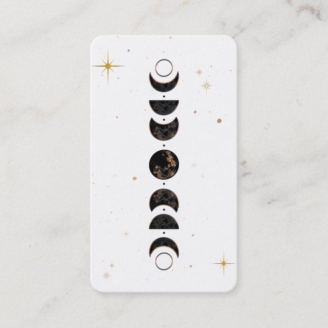 Carte De Visite *~* Phases Lune Cosmique Lunaire. Shaman universel (Devant)