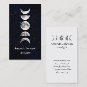 Carte De Visite Phases minimales de lune Astrologie Yoga Guérisseu
