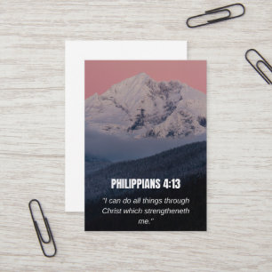 Carte De Visite Philippiens 4:13 verset de la Bible Montagne & For