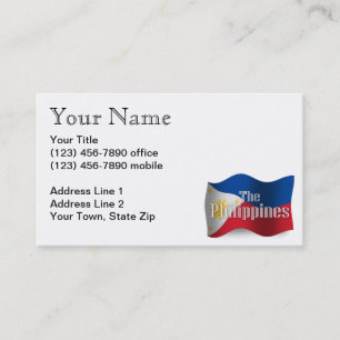 Carte De Visite Philippines ondulant le drapeau