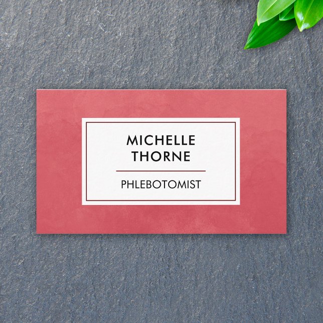 Carte De Visite Phlebotomiste Sang Lab Tech Infirmière Aquarelle r (Créateur téléchargé)