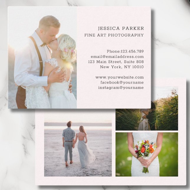 Carte De Visite Photo 4 spécifique au client (Customer specific 4 photo photography business card)