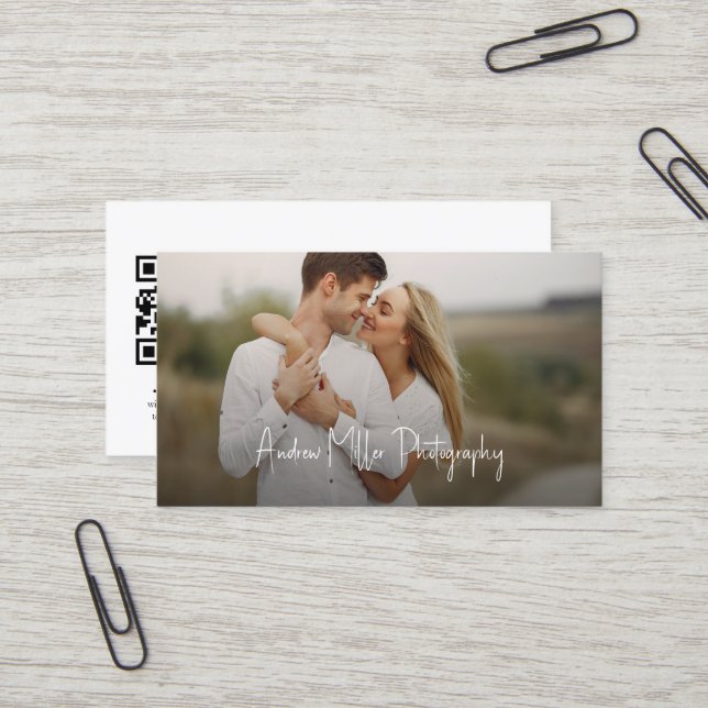 Carte de visite photo avec superposition de script (Devant/Arrière en situation)