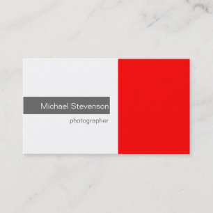 Carte de visite photo blanc gris-rouge clair