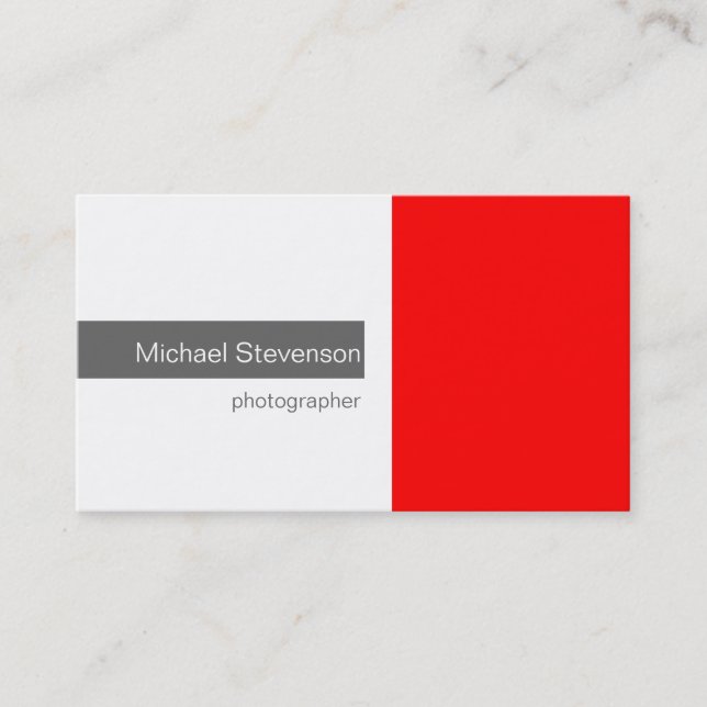 Carte de visite photo blanc gris-rouge clair (Devant)