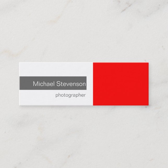 Carte de visite photo blanc gris rouge maigre (Devant)