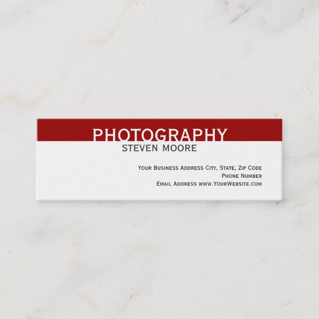 Carte de visite photo blanc moderne (Devant)