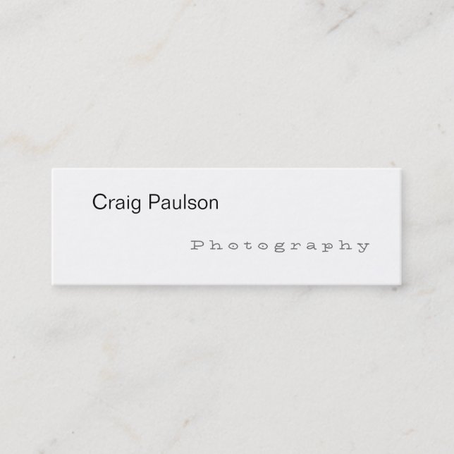 Carte de visite photo blanc tendance (Devant)