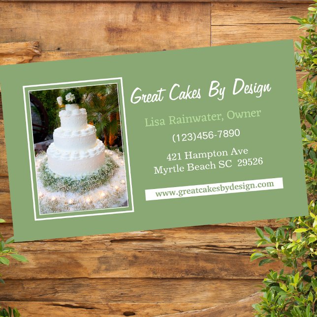 Carte De Visite Photo Cake Baker Chef Caterer Decorateur (Créateur téléchargé)