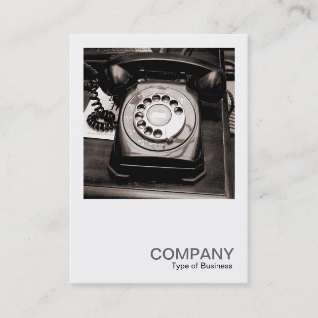 Carte De Visite Photo carré 0121 - Ancien téléphone (Devant)