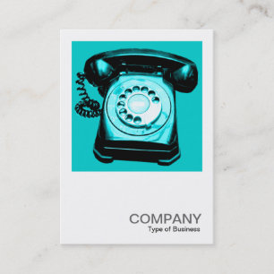 Carte De Visite Photo carré 0126 - Hotline - Cyan Blue