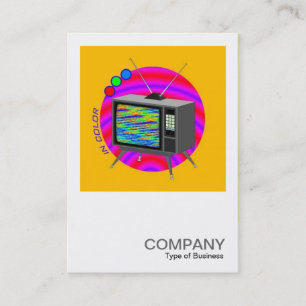 Carte De Visite Photo carrée 073 - rétro couleur TV