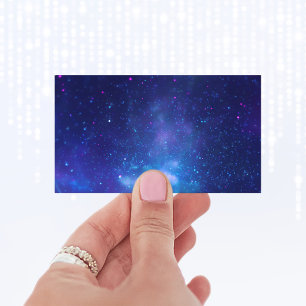 Carte De Visite Photo céleste du centre galactique bleu aqua vierg
