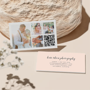 Carte De Visite Photo Collage & Calligraphie Photographe Code QR