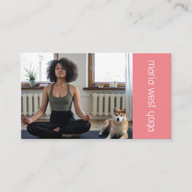 Carte De Visite Photo Collage Modern Coach yoga entraîneur fitness (Devant)