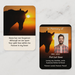 Carte De Visite Photo commémorative Cheval Silhouette