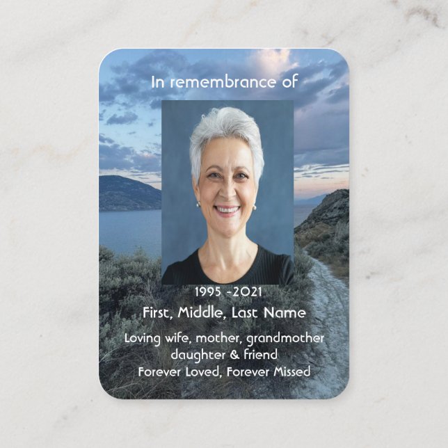 Carte De Visite Photo commémorative personnalisée Matin Sky Nuds L (Dos)