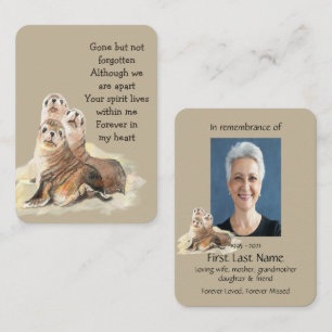 Carte De Visite Photo commémorative Prière d'aquarelle Phoques Fau