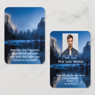 Carte De Visite Photo commémorative Prière Lac Mountain Neige d'hi