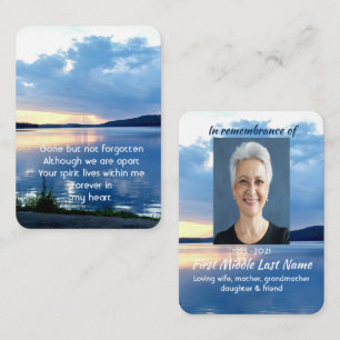 Carte De Visite Photo commémorative Prière Lac Sunrise Nature