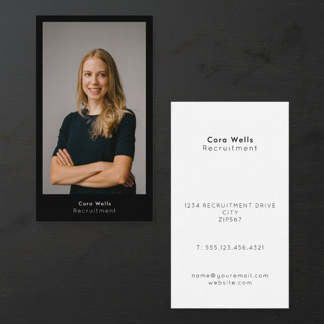 Carte De Visite Photo complète, cadre noir moderne (Full photo, modern black frame business card.)