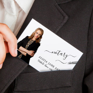 Carte De Visite Photo d'agent de signature de notaire public