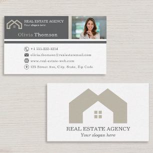 Carte De Visite Photo d'agent immobilier professionnel