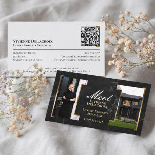 Carte De Visite Photo d'agent immobilier professionnel de luxe noi
