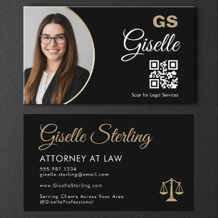 Carte De Visite Photo d'avocat aux échelles de justice professionn