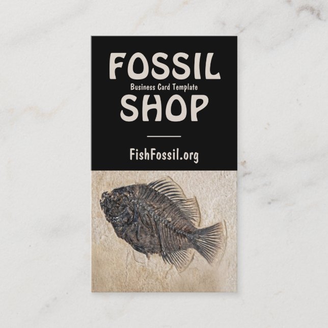 Carte De Visite Photo de Black Fish Fossil (Devant)