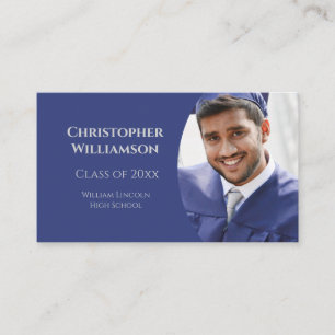 Carte De Visite Photo de bleu de mise en réseau d'école d'étudiant