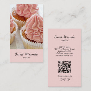 Carte De Visite Photo de boulangerie moderne QR Icônes de médias s