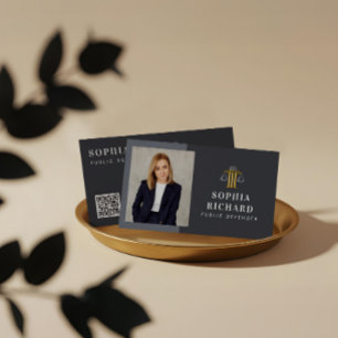 Carte De Visite Photo de cabinet d'avocats échelle de justice élég