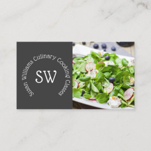 Carte De Visite Photo de chef moderne salade fraîche saine et gou
