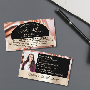 Carte De Visite Photo de Chic Rose Mobile Notary & Loan Signing Ag