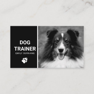 Carte De Visite Photo de Chien Mignon et Fluffy Dresseur de Chien