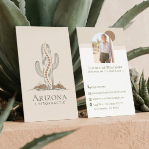 Carte De Visite Photo de chiropracteur holistique de cactus de dés