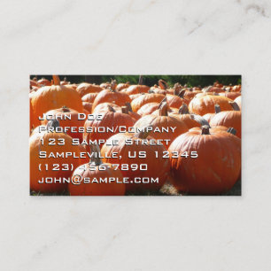 Carte De Visite Photo de citrouilles pour l'automne, Halloween ou 