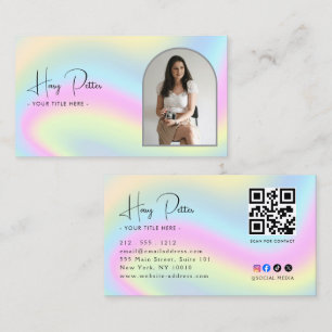 Carte De Visite Photo de code QR professionnel 