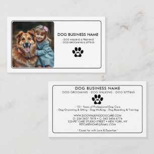 Carte De Visite Photo de Garde d'Animaux Moderne Empreinte de Patt
