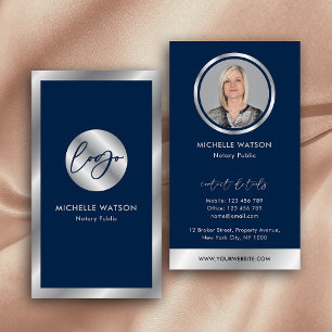 Carte De Visite Photo de l'agent de vente publique notaire Marine