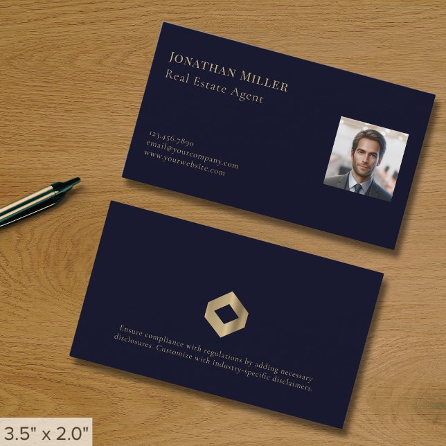 Carte De Visite Photo de l'agent immobilier (Créateur téléchargé)