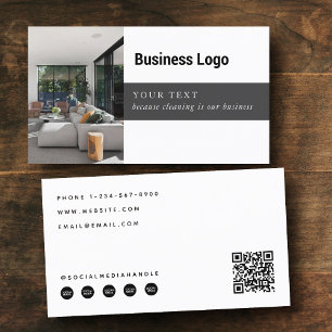 Carte De Visite Photo de l'entreprise de nettoyage moderne Logo de