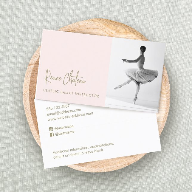 Carte De Visite Photo de l'instructeur de danse de ballet (Créateur téléchargé)