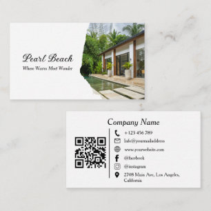 Carte De Visite Photo de location de vacances avec code QR de mais