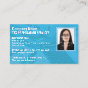 Carte de visite photo de préparation fiscale (Prép