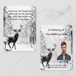 Carte De Visite Photo de prière commémorative Cerf de la forêt d'h