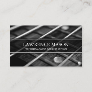 Carte De Visite Photo de professeur de guitare des ficelles -